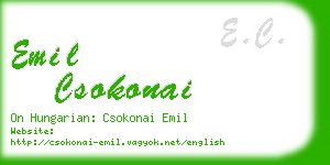 emil csokonai business card